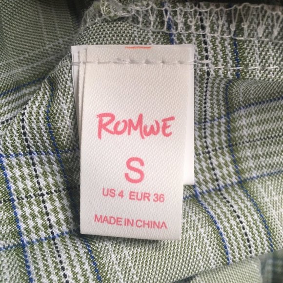 Romwe Pistachio Green Plaid Pleated High Waisted Mini Skirt Size Small - Picture 6 of 9